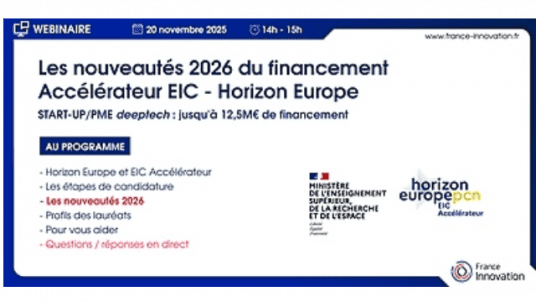 Les nouveautés 2026 du financement EIC Accélérateur - Horizon Europe