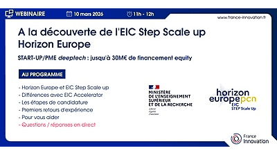A la découverte de l'EIC STEP Scale Up Horizon Europe : Pour un investissement equity de 10 à 30M€