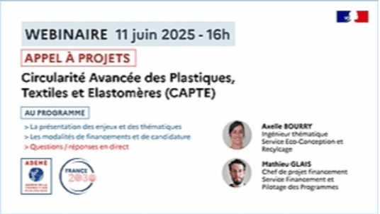ADEME Circularité avancée des plastiques, textiles et élastomères (CAPTE) France 2030